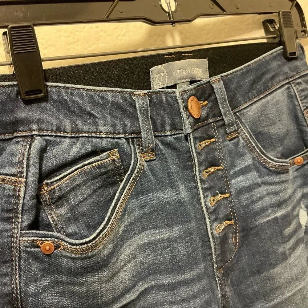Wit & Wisdom “Ab”solution High Rise cropped button fly Boot Jeans size00 - Picture 3 of 8